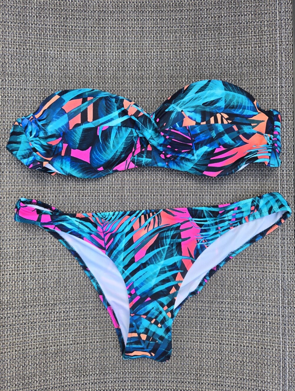 Victoria's Secret Pink Tropical Convertible Strapless Bandeau Bikini